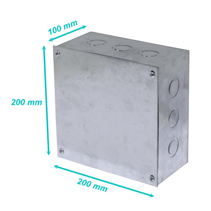 Caja metálica zincada 200x200x100mm con tapa Clickbox