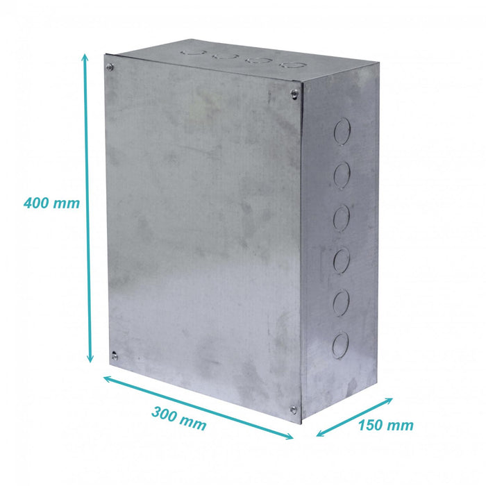 Caja metálica zincada 400x300x150mm con tapa de Clickbox