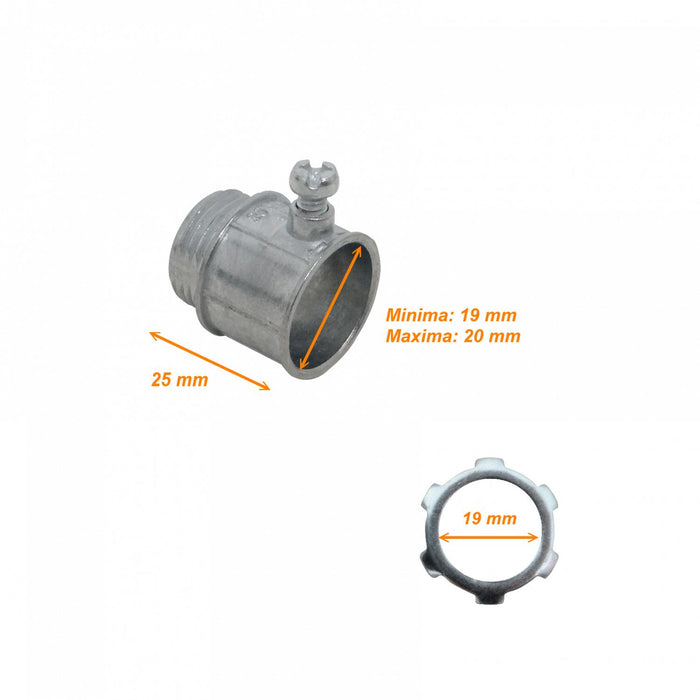 Caja salida zinc 20mm EMT c/Hilo Clickbox