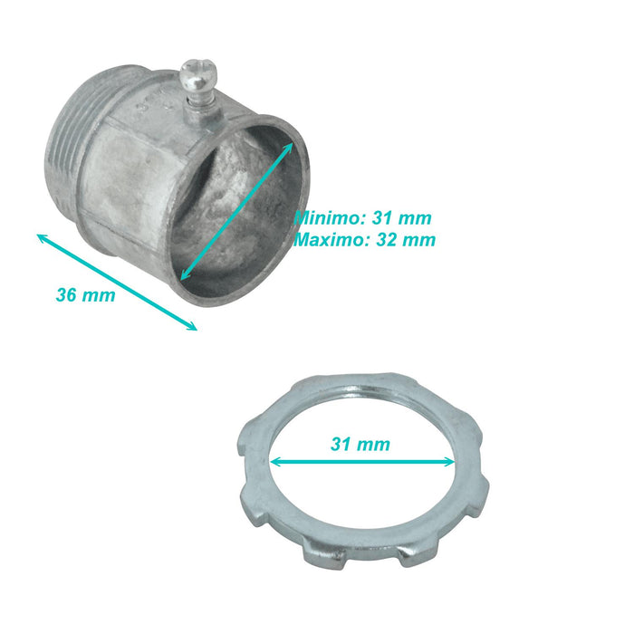 Caja de salida zinc 32mm para tubo EMT Clickbox