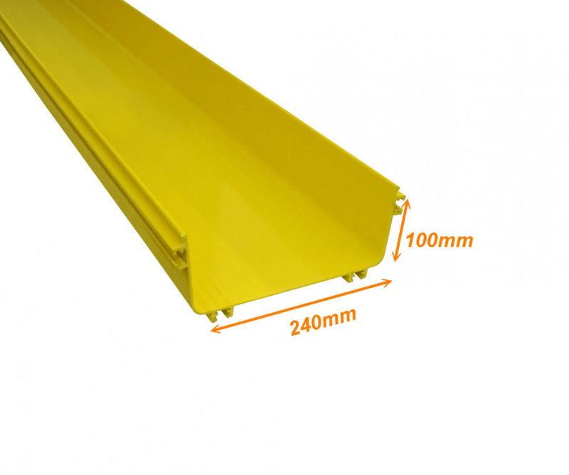 Canaleta LSZH amarilla 240x100mm sin tapa, sin Clickbox