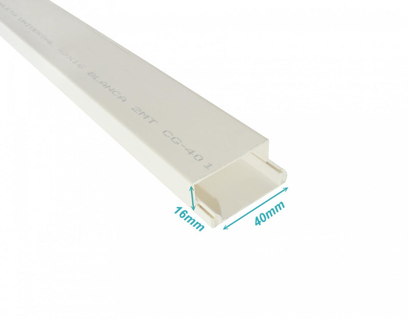 Canaleta PVC 40x16mm con Tapa 2m Clickbox