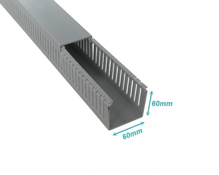 Canaleta Ranurada 2m x 60x60mm Gris para Clickbox