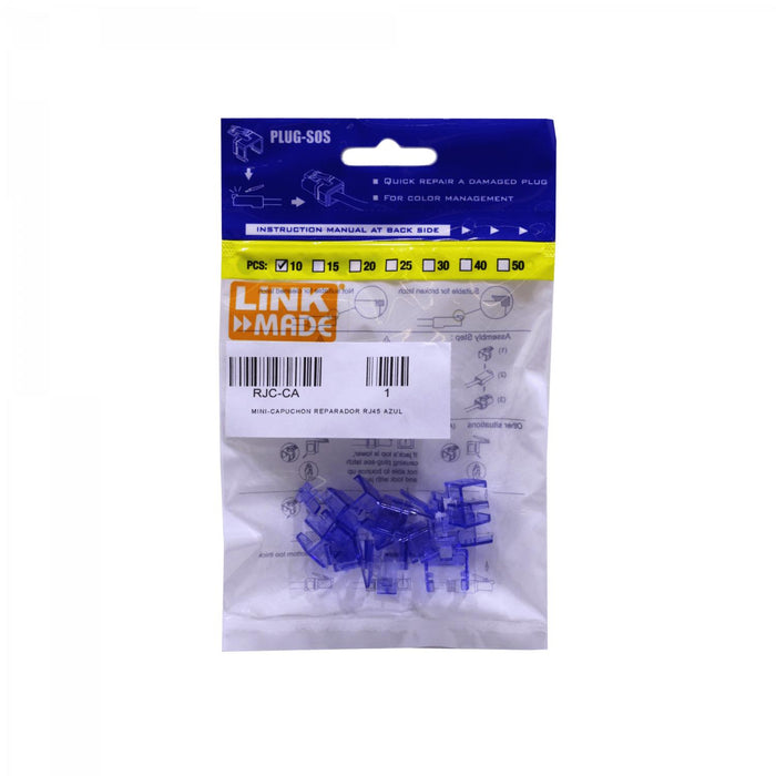 Capuchon RJ45 Azul Mini-Linkmade, Bolsa de 10 Clickbox