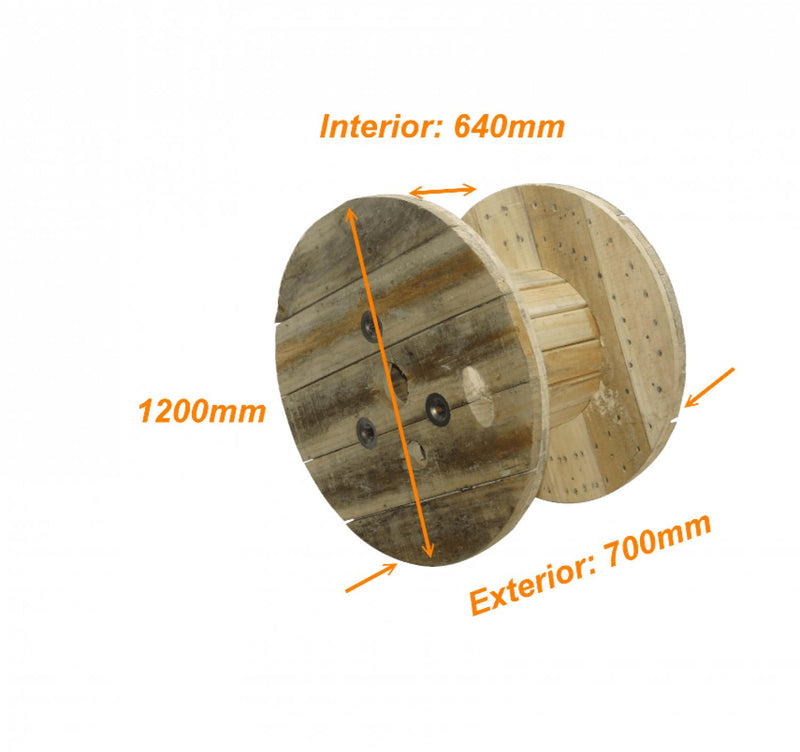 Carrete vacío de madera para cable de fibra Clickbox