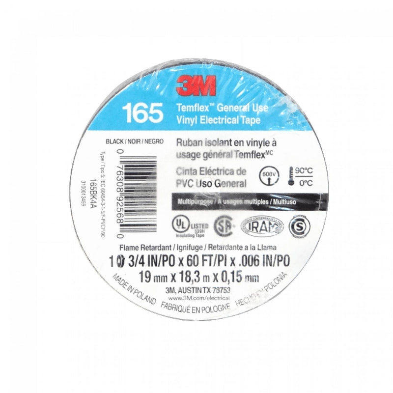 Cinta aislante PVC 19mm TEMFLEX-18N 165 Clickbox
