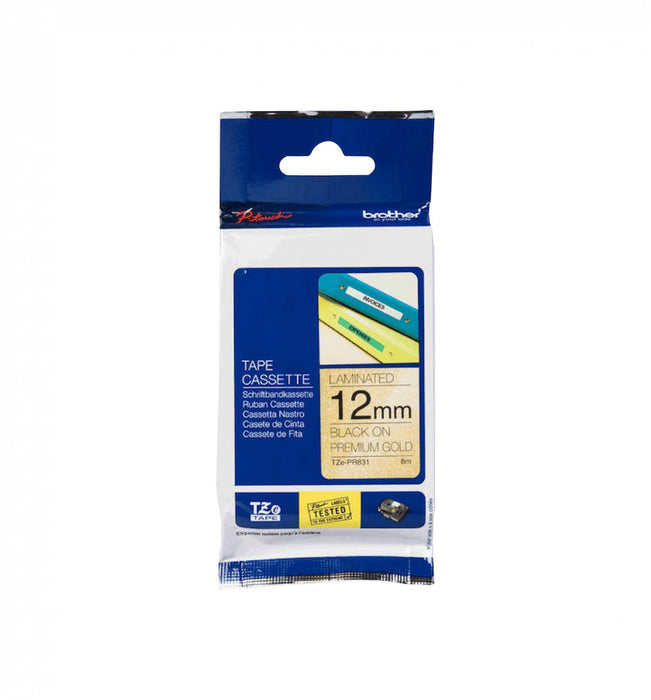 Cinta Brother 12mm Glitter Negro en Fondo Clickbox