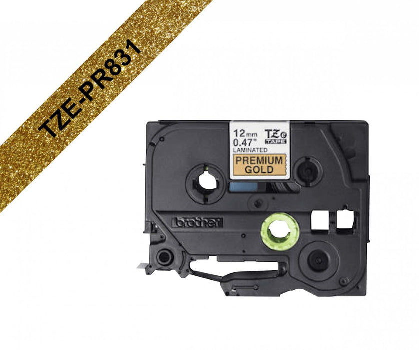 Cinta Brother 12mm Glitter Negro en Fondo Clickbox