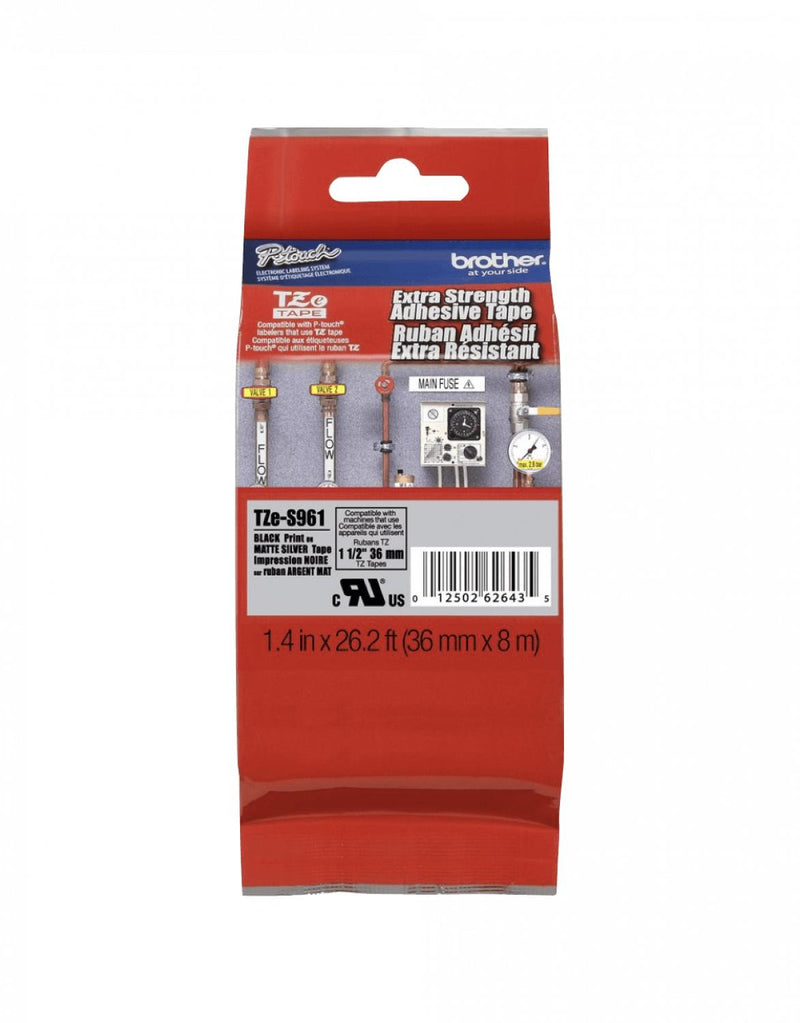 Cinta Brother 36mm Negro/Plateado-Mate Clickbox