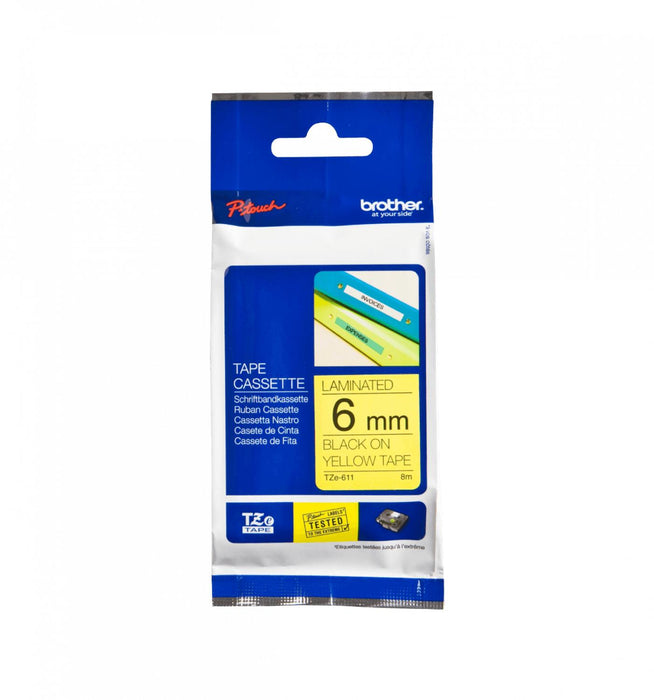 Cinta Brother 6mm Negro en Fondo Clickbox