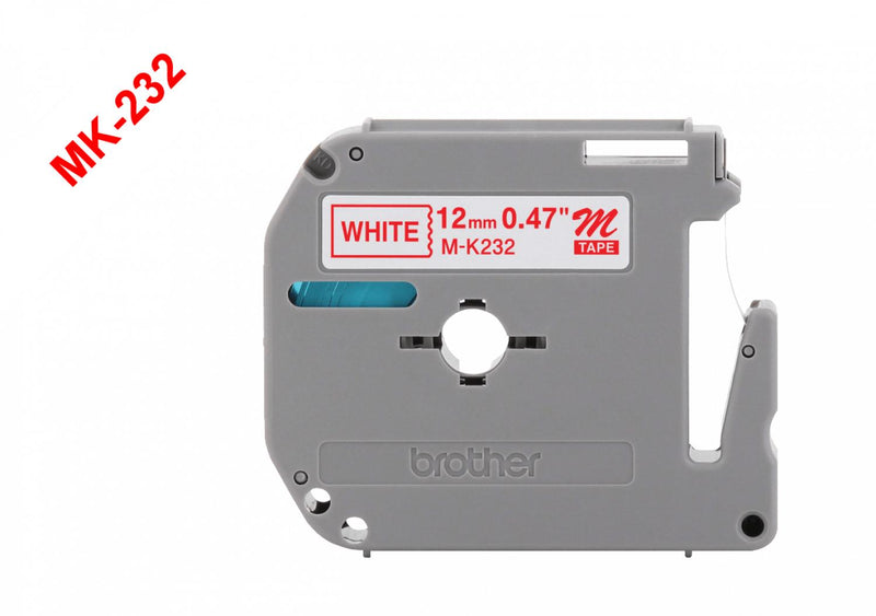 Cinta de etiquetado roja sobre fondo blanco 12mm Clickbox