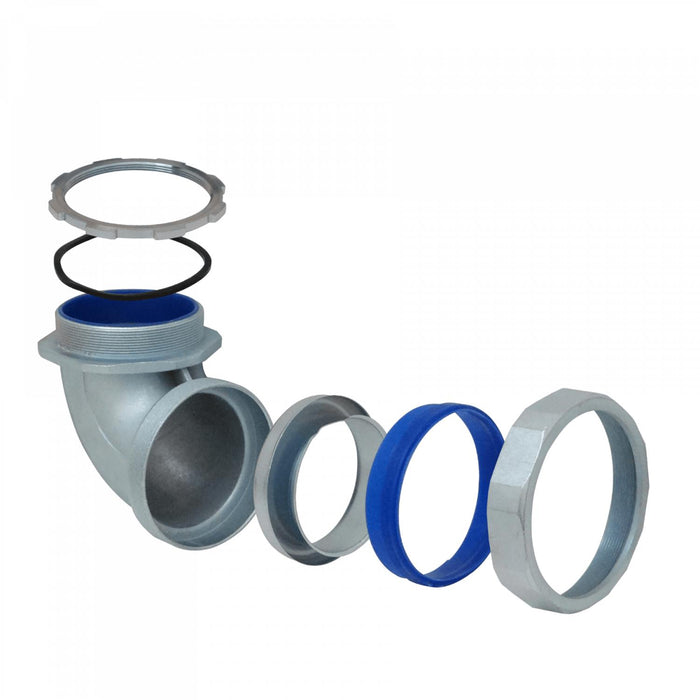 Codo prensa estopa metálico 110mm para flexible Clickbox