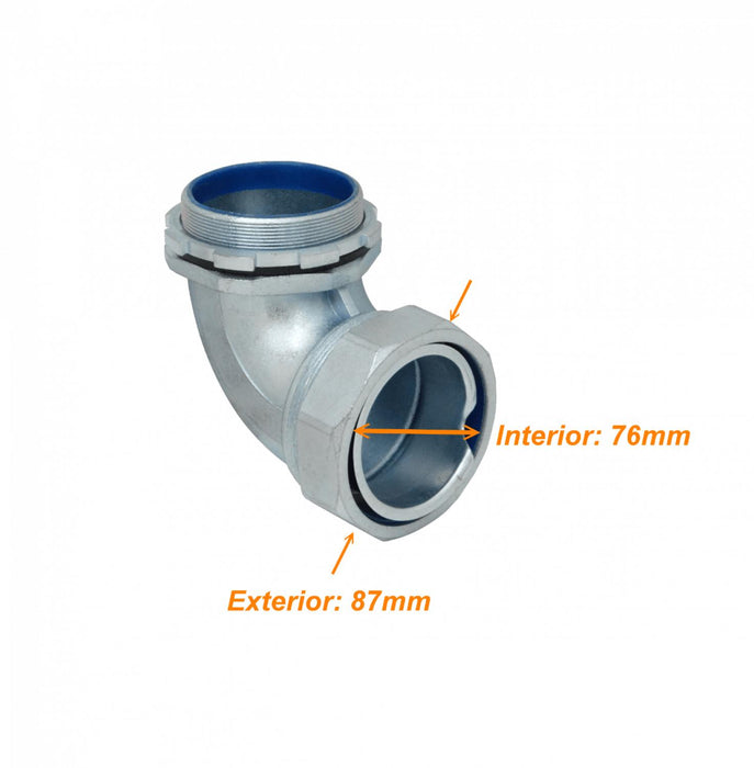 Codo prensa estopa metalico 75mm para aislacion Clickbox