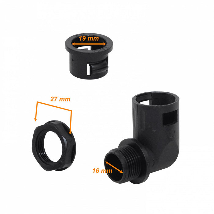 Codo Salida Caja Prensa Estopa 19mm Clickbox