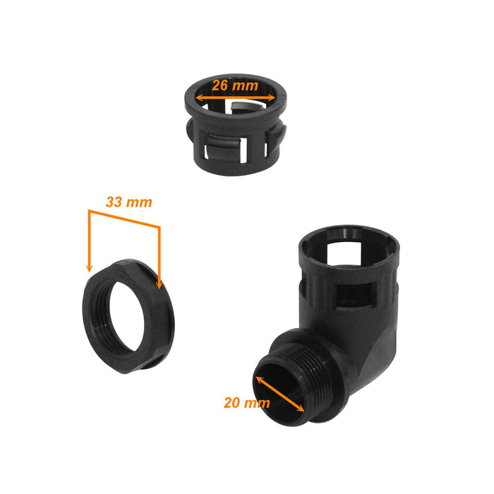 Codo Salida Estopa Conduit Flexible 25mm Clickbox