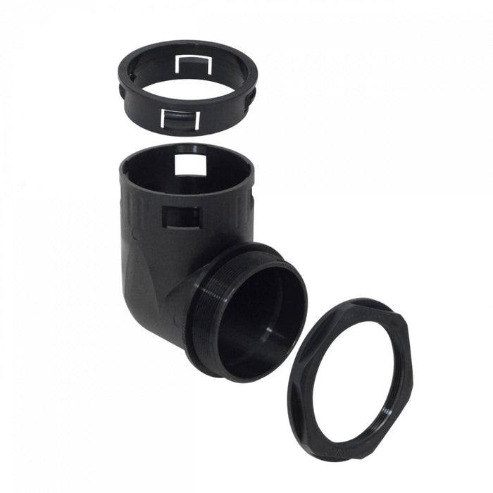 Codo Salida Prensa Estopa 55mm Negro Clickbox