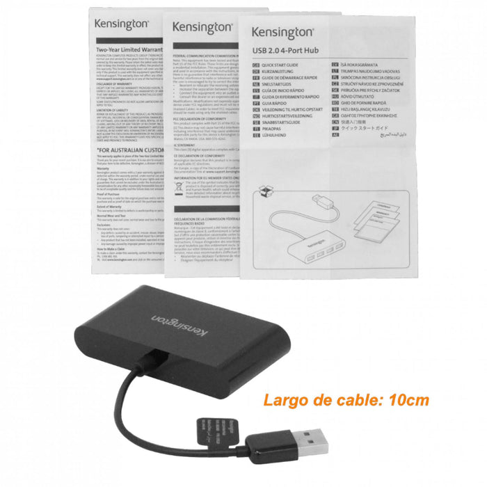 Concentrador USB Kensington Hub 4-USB2.0 sin Clickbox