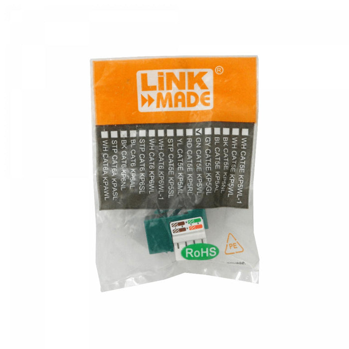 Conector Keystone LINKMADE Verde Cat5E U/UTP Clickbox