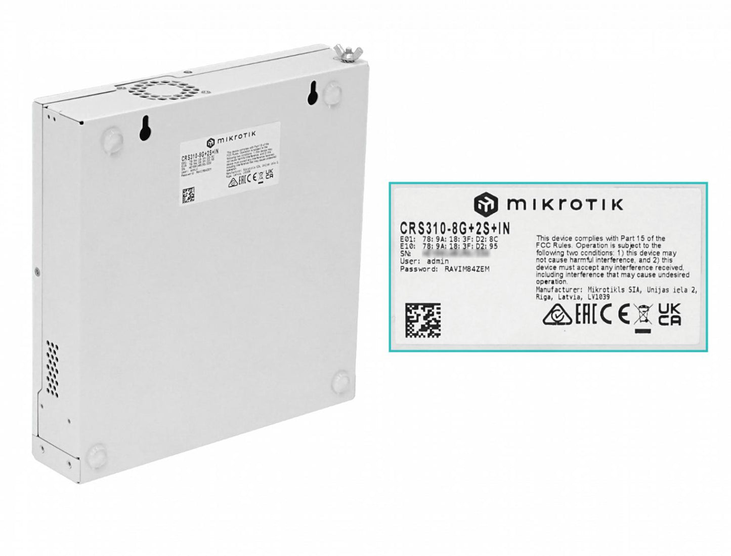Switch Administrable Rack MikroTik L5 8-2500 Clickbox