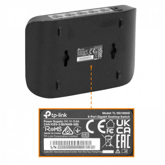 Switch Gigabit de 5 puertos TP-LINK sin Clickbox