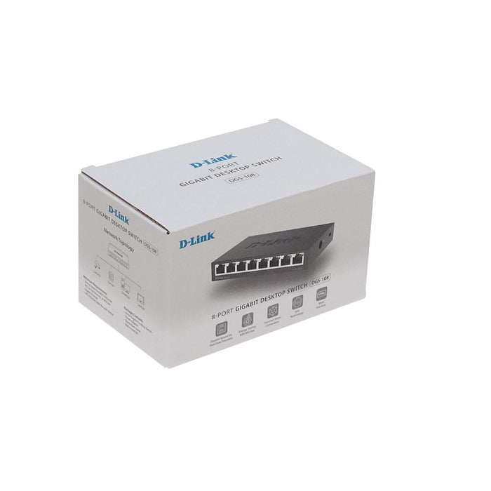Switch Gigabit D-LINK de Metal Compacto 8 Clickbox