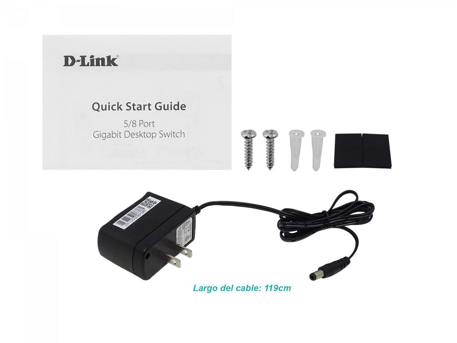 Switch Gigabit D-LINK de Metal Compacto 8 Clickbox