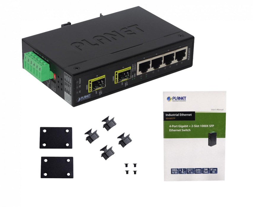 Switch Industrial PLANET 4-1000 2-SFP sin Clickbox