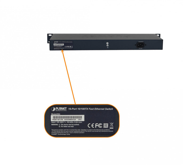 Switch PLANET 16-100 sin administración-L2 Clickbox