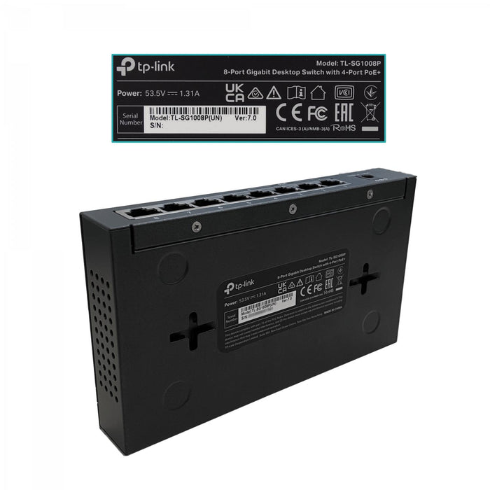 Switch TP-LINK 8-1000(4-PoE48V-af) 53W-sin Clickbox