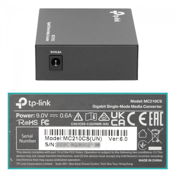 Convertidor de Medios Monomodo 1000Mbps SC 1310nm Clickbox