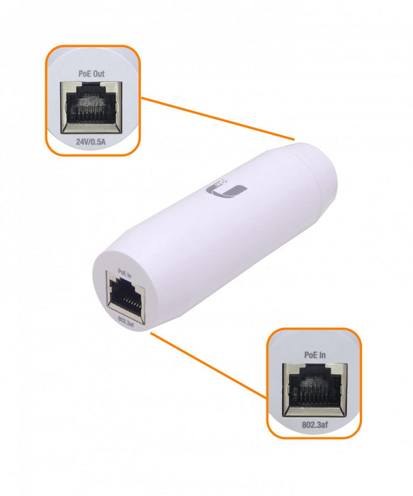 Convertidor PoE Gigabit 802.3af 48V a 24V para Clickbox