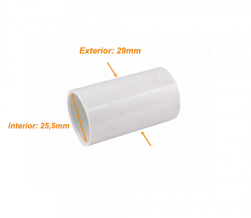 Copla PVC 25mm para Tubo Conduit Blanco Clickbox
