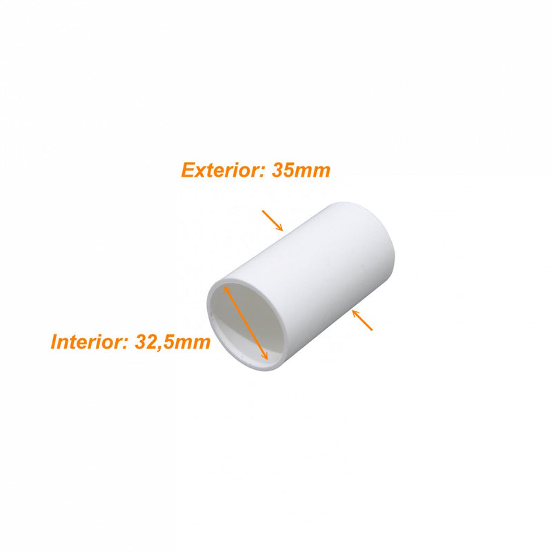 Copla PVC 32mm para Tubo Conduit Blanco Clickbox