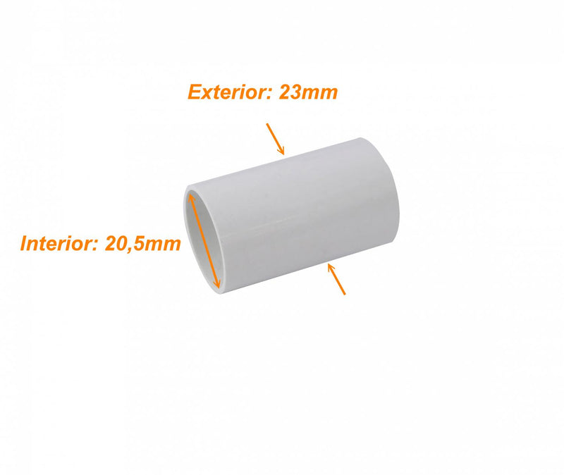 Copla PVC para Tubo Conduit 20mm Blanco Clickbox