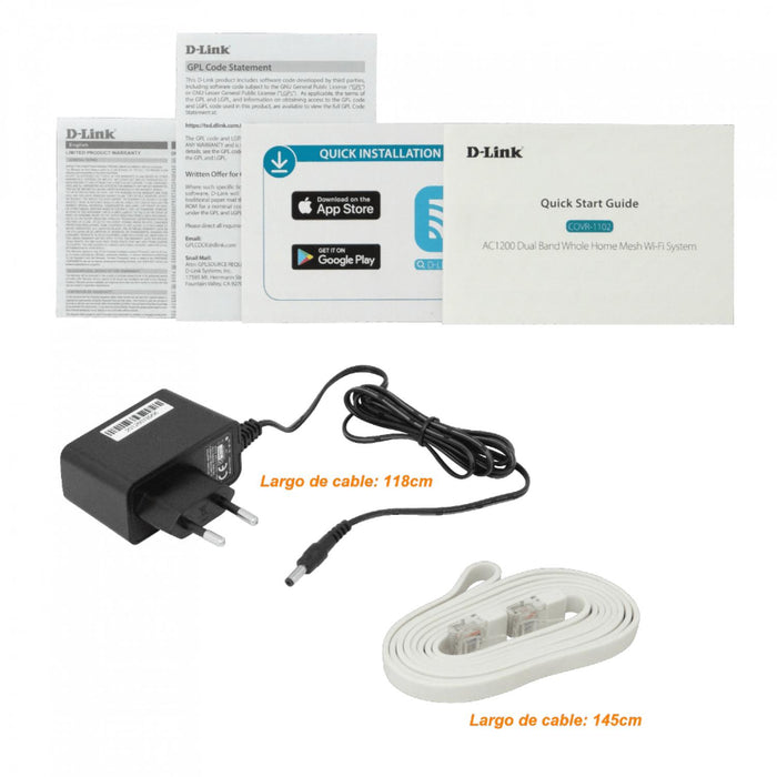 D-LINK COVR-1102 Sistema Mesh Wi-Fi AC1200 Dual Clickbox