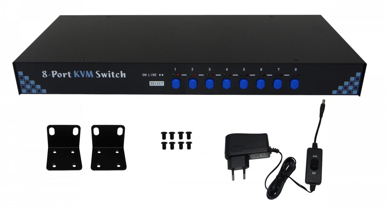 EKV-1880 Switch KVM Rack de 8 puertos PS2 Clickbox
