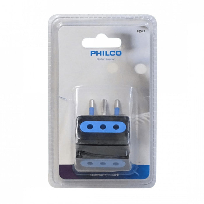 Enchufe triple PHILCO 10A 250V 1500W resistente y Clickbox
