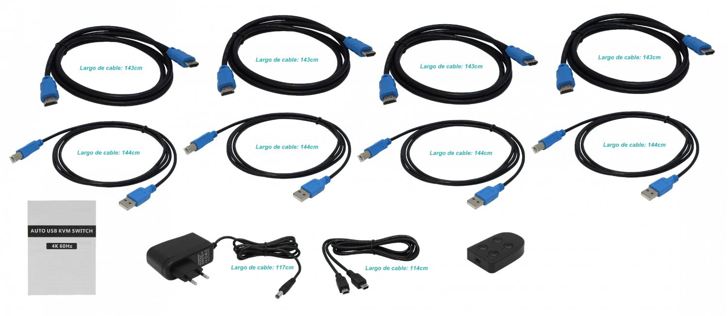 Equipo KVM 4 puertos HDMI y USB con Clickbox