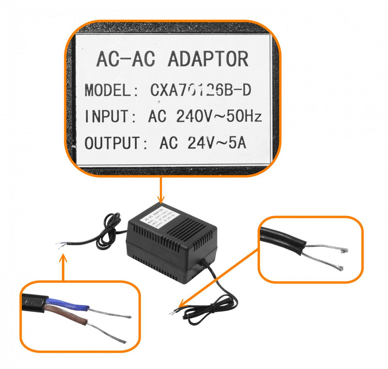 Fuente de Poder 24VAC 5A 120W para Bobina Clickbox