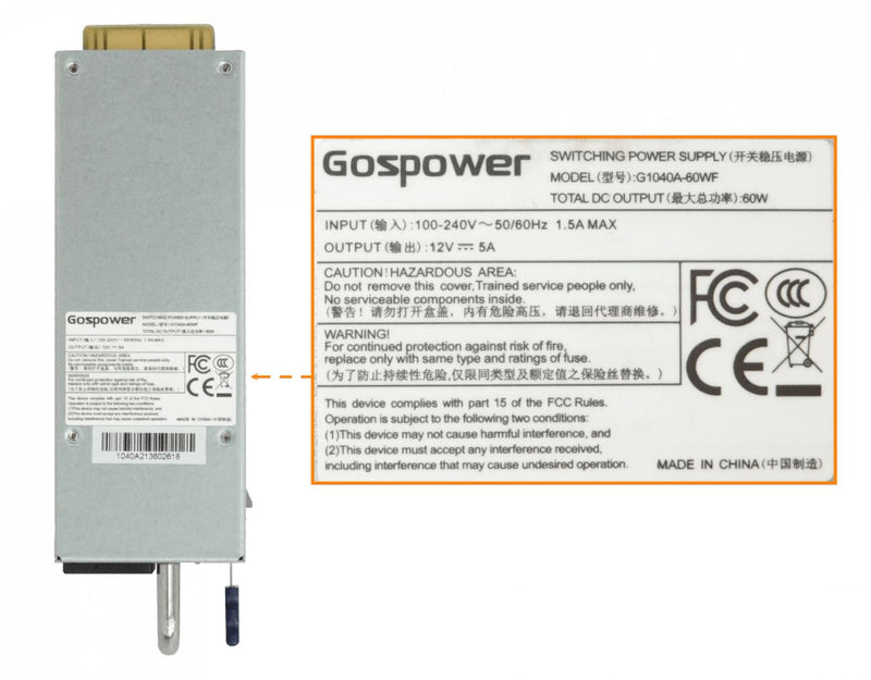 Fuente de Poder MIKROTIK CCR2004-16G-2S+ 12V Clickbox