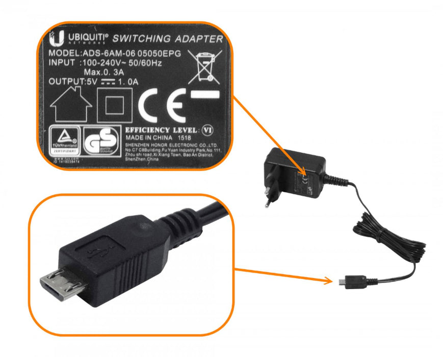 Fuente de poder USB-Micro-Macho 5V 1A para Clickbox
