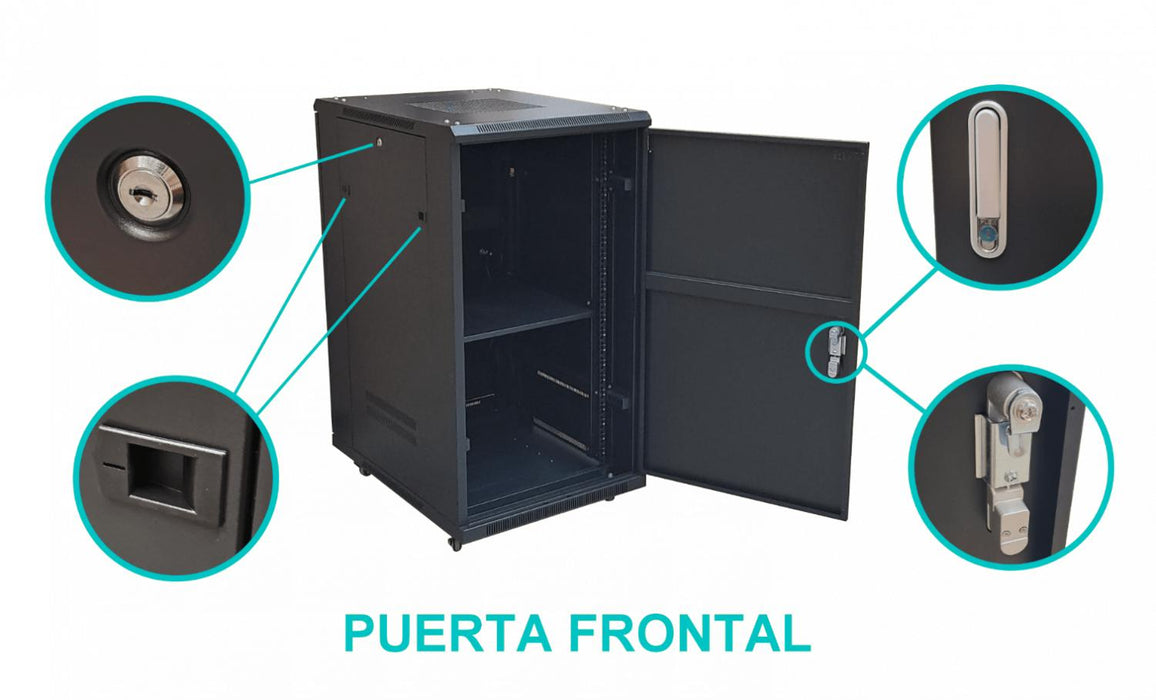 Gabinete 22U con Fondo Ciego y Ruedas Clickbox