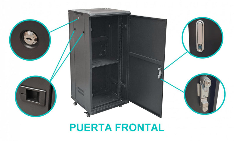Gabinete 27U Ciego Fondo-60cm Ancho-19pulg Piso Clickbox