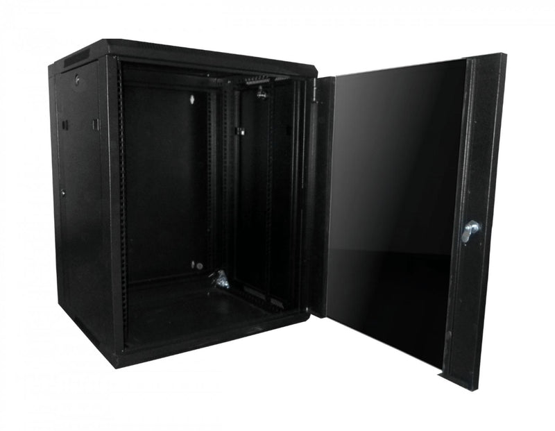 Gabinete LINKMADE 15U con fondo negro y 2U para Clickbox