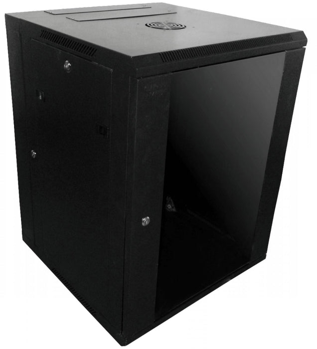 Gabinete LINKMADE 15U con fondo negro y 2U para Clickbox