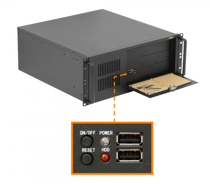 Gabinete LINKMADE 4U para Rack 8x3.5 2x5.25 ATX Clickbox