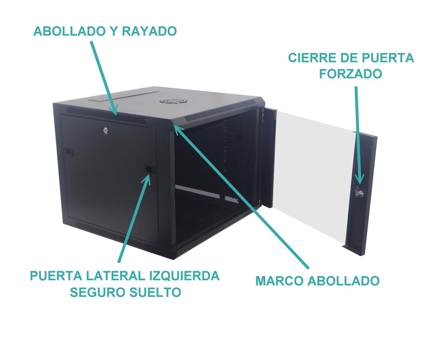 Gabinete de Pared 9U con Puerta de Vidrio 60cm de Clickbox