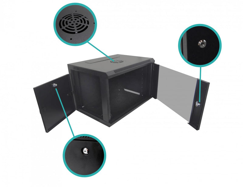 Gabinete Rack Pared 7U Negro 45cm Clickbox