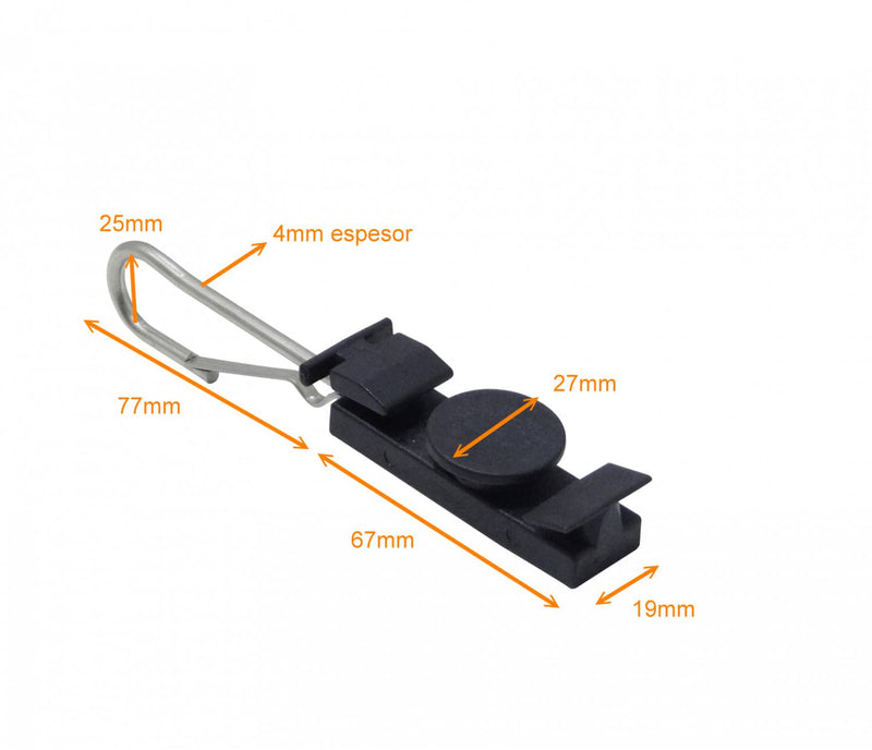 Gancho metálico para sujeción de cable de fibra Clickbox