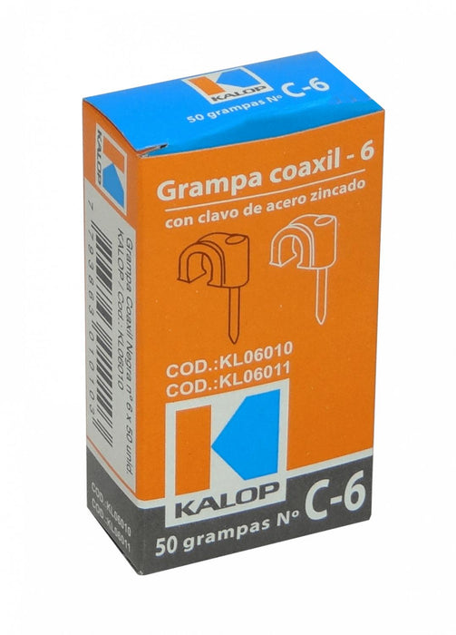 Grampa de Cable Coaxial KALOP 50-UN C6 Clickbox
